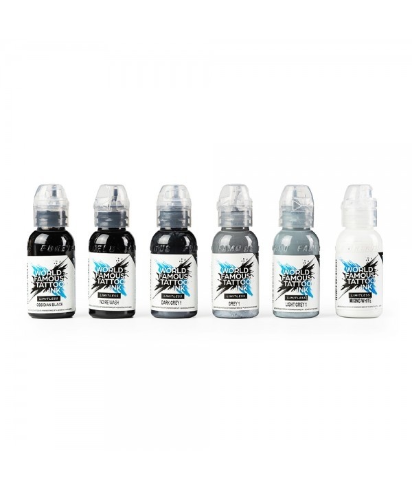 World Famous Limitless Tattoo Ink Noire Set V2 (6x 30ml)