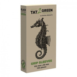 Tat2Green Barrier Grip Sleeves - Black - 102mm x 55mm -  Box of 100