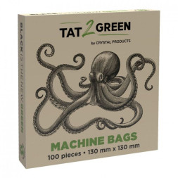 Tat2Green Machine Bags Black 130 mm x 130 mm Box of 100