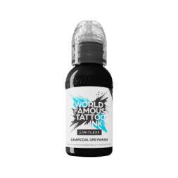 World Famous Limitless Tattoo Ink Charcoal Greywash 120ml Clearance 30% off short dated 26/6-4/8